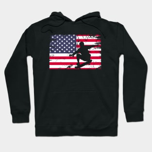 Funny 4th Of July USA Flag Skateboarding Boarder Hoodie